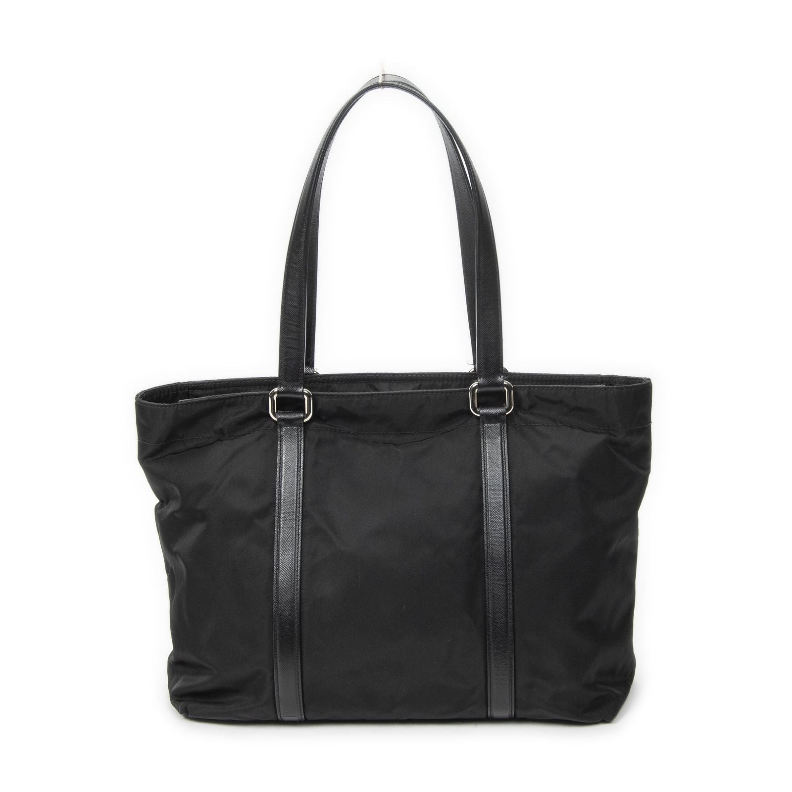 Prada Zip Shopping Tote Black Nylon Canvas — view 5