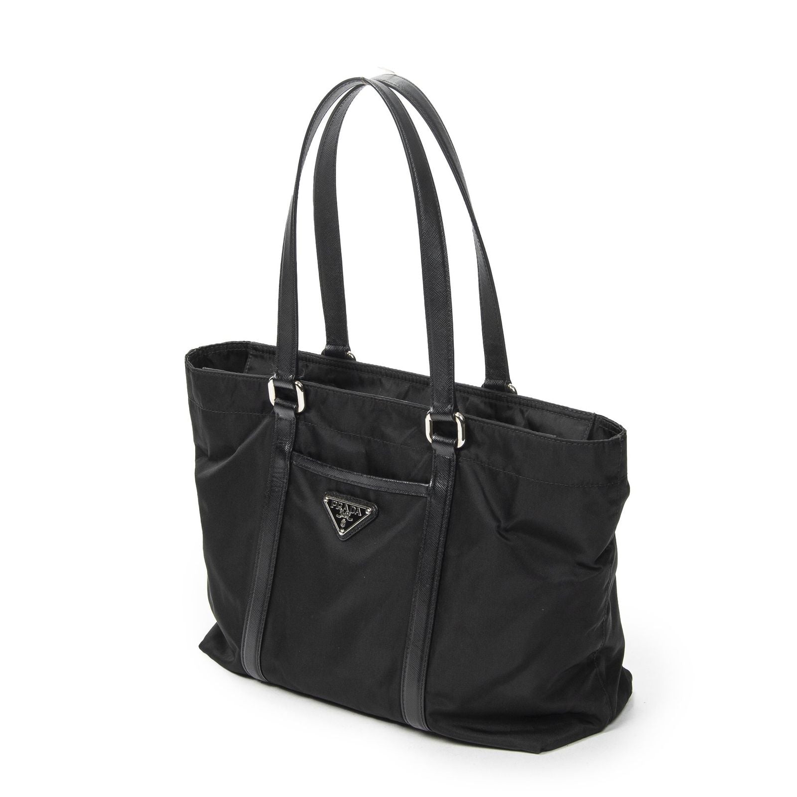 Prada Zip Shopping Tote Black Nylon Canvas — view 2