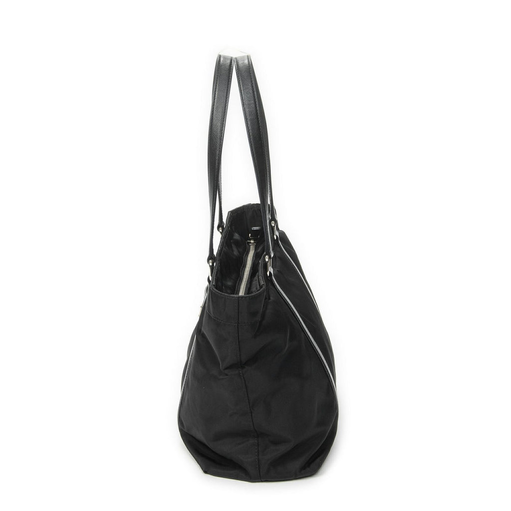 Prada Zip Shopping Tote Black Nylon Canvas — view 3