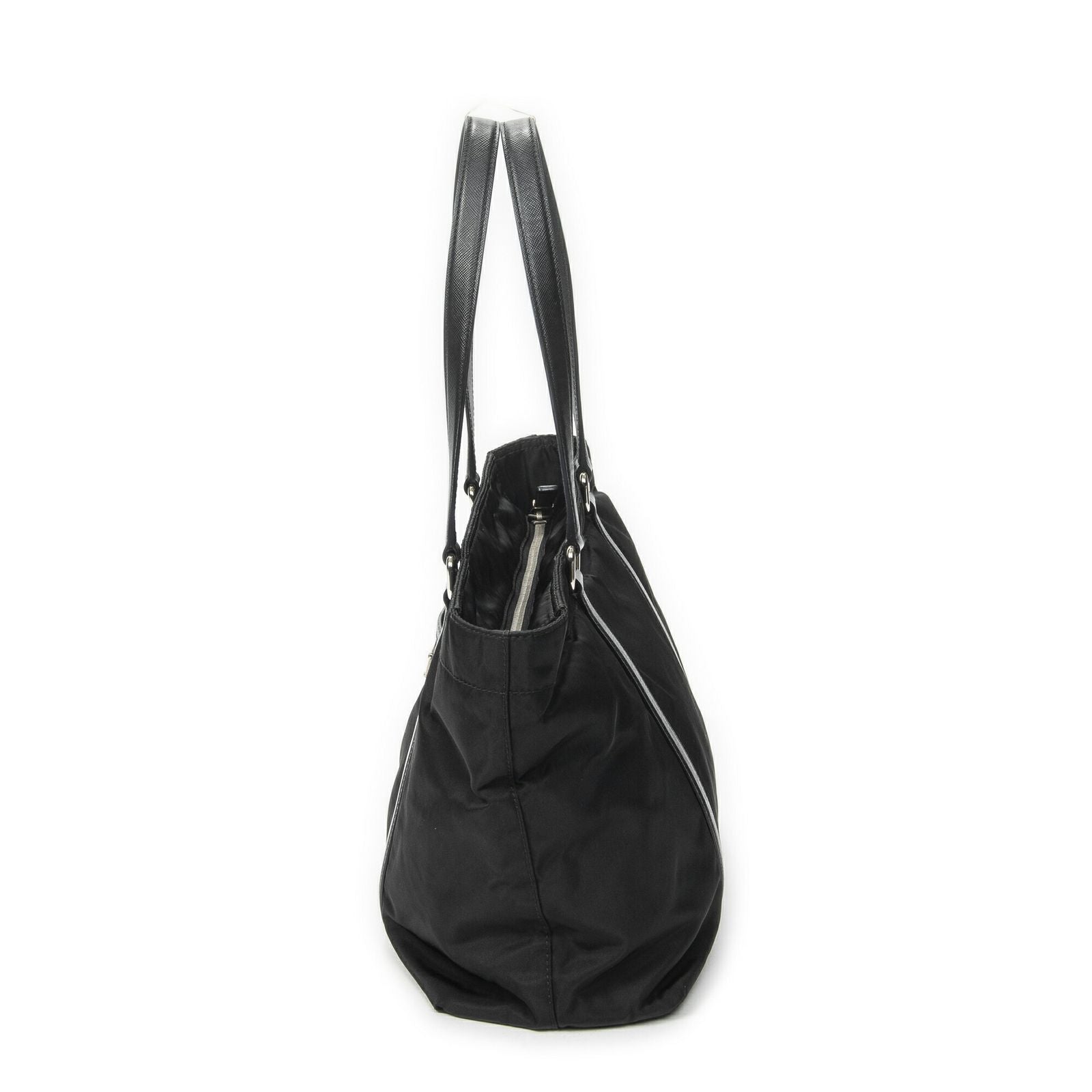 Prada Zip Shopping Tote Black Nylon Canvas — view 3