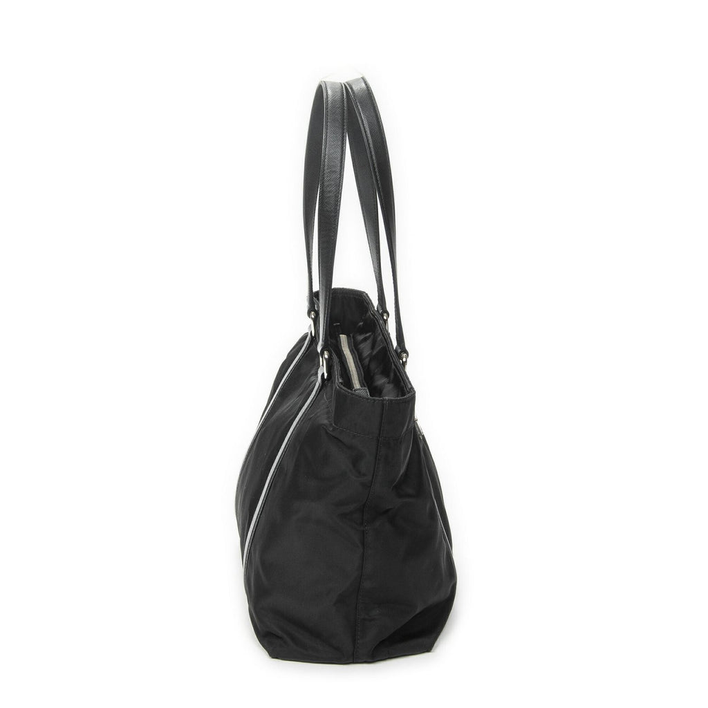 Prada Zip Shopping Tote Black Nylon Canvas — view 4