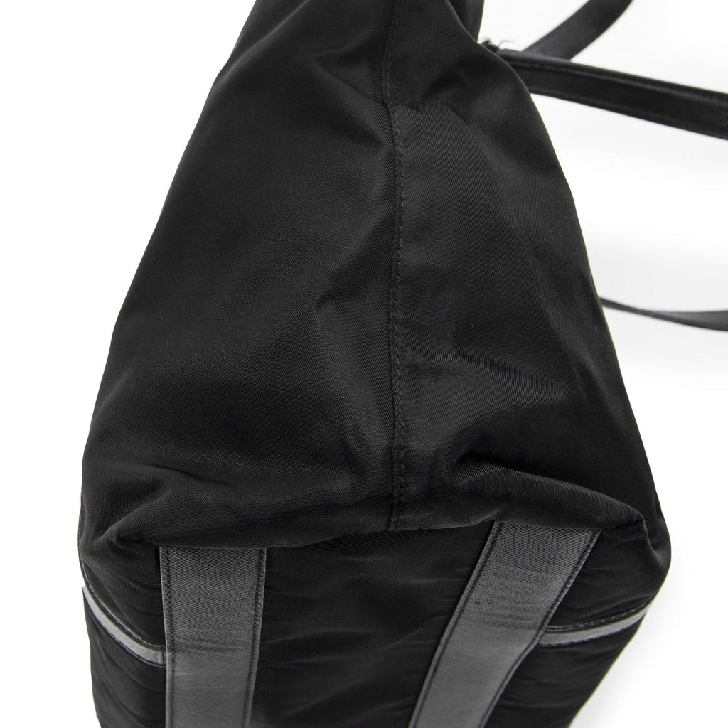Prada Zip Shopping Tote Black Nylon Canvas — view 7