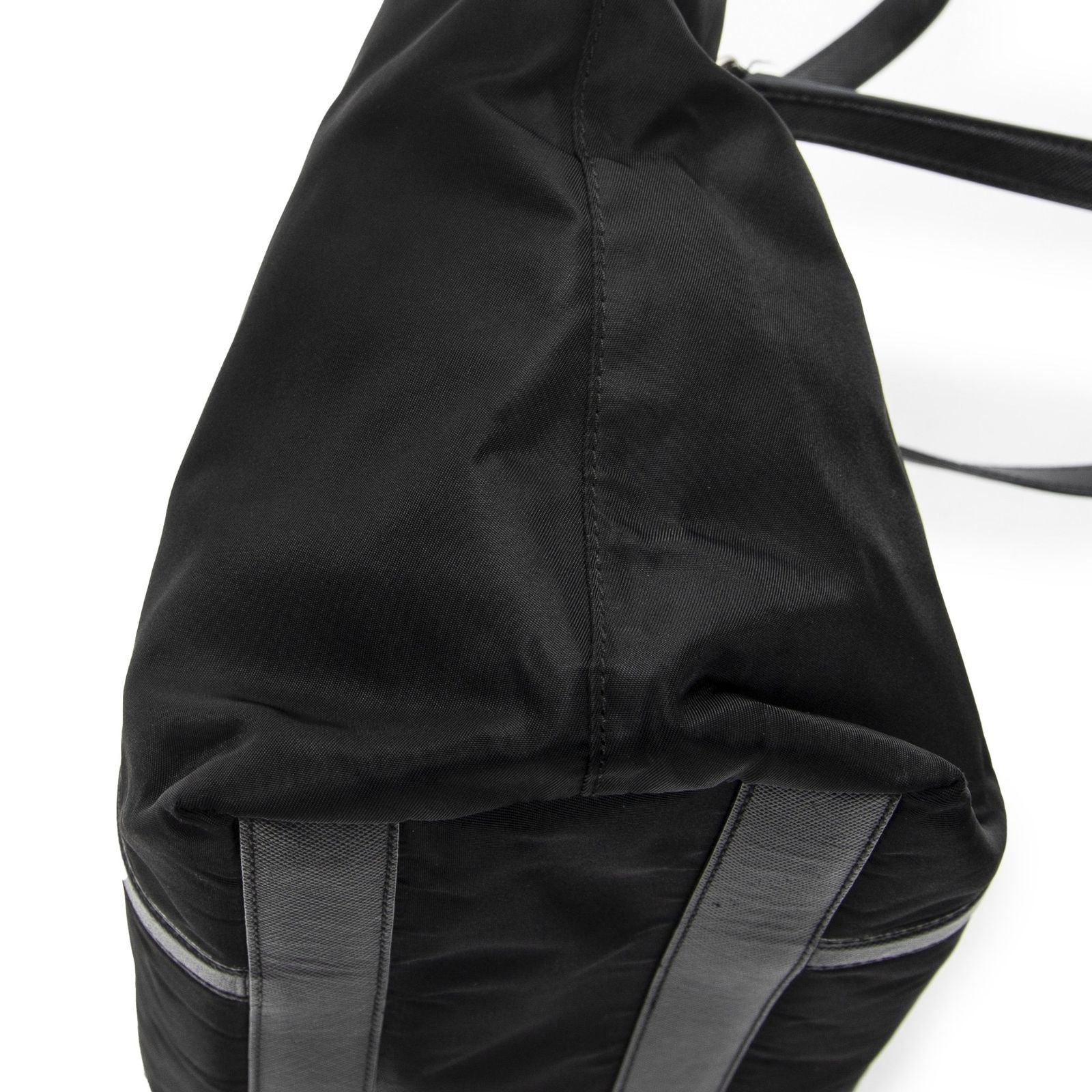 Prada Zip Shopping Tote Black Nylon Canvas — view 7