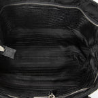 Prada Zip Shopping Tote Black Nylon Canvas — view 9