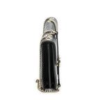Gucci Small Interlocking GG Chain Crossbody Black Gray Calfskin Leather — view 4