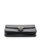 Gucci Small Interlocking GG Chain Crossbody Black Gray Calfskin Leather — view 6