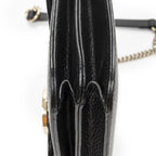 Gucci Small Interlocking GG Chain Crossbody Black Gray Calfskin Leather — view 8