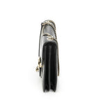 Gucci Small Interlocking GG Chain Crossbody Black Gray Calfskin Leather — view 3