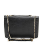 Gucci Small Interlocking GG Chain Crossbody Black Gray Calfskin Leather — view 5