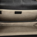 Gucci Small Interlocking GG Chain Crossbody Black Gray Calfskin Leather — view 9