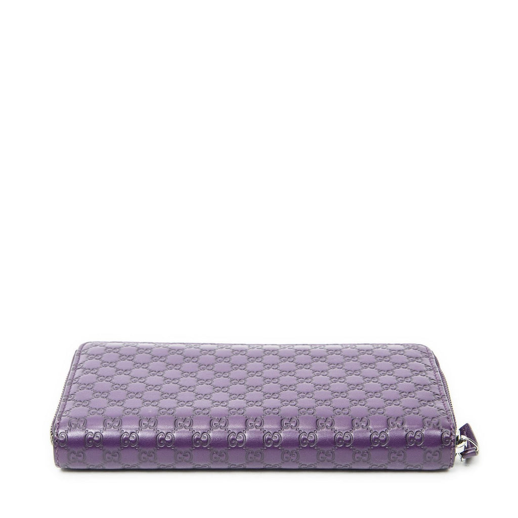 Gucci Zip Around Wallet Purple Micro Guccissima Leather — view 3