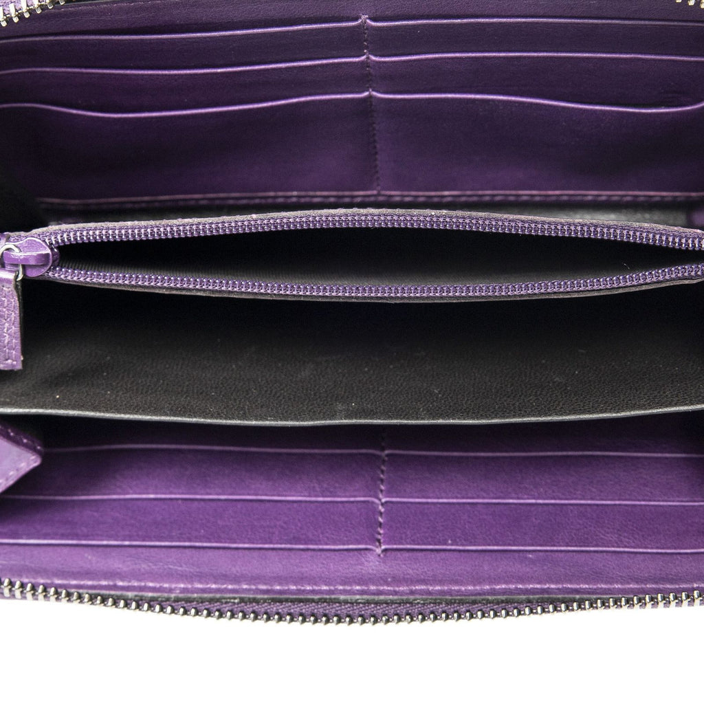 Gucci Zip Around Wallet Purple Micro Guccissima Leather — view 4