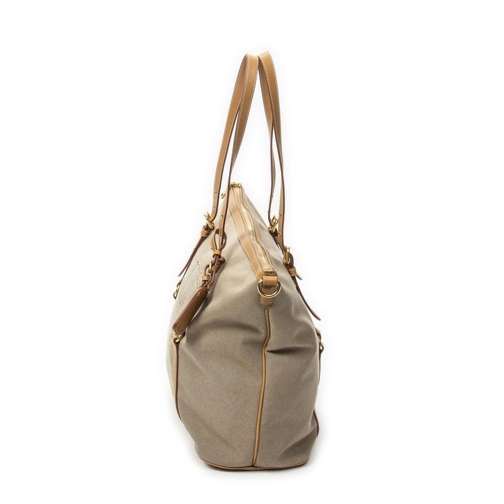 Prada Jacquard Shopping Tote Beige Tanjaca Canvas — view 3