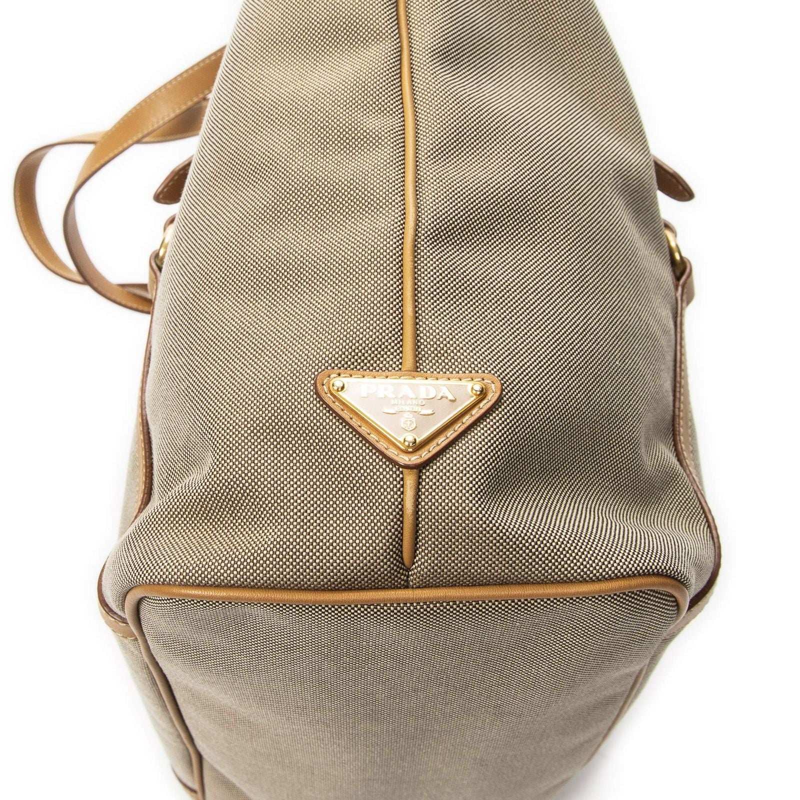 Prada Jacquard Shopping Tote Beige Tanjaca Canvas — view 7