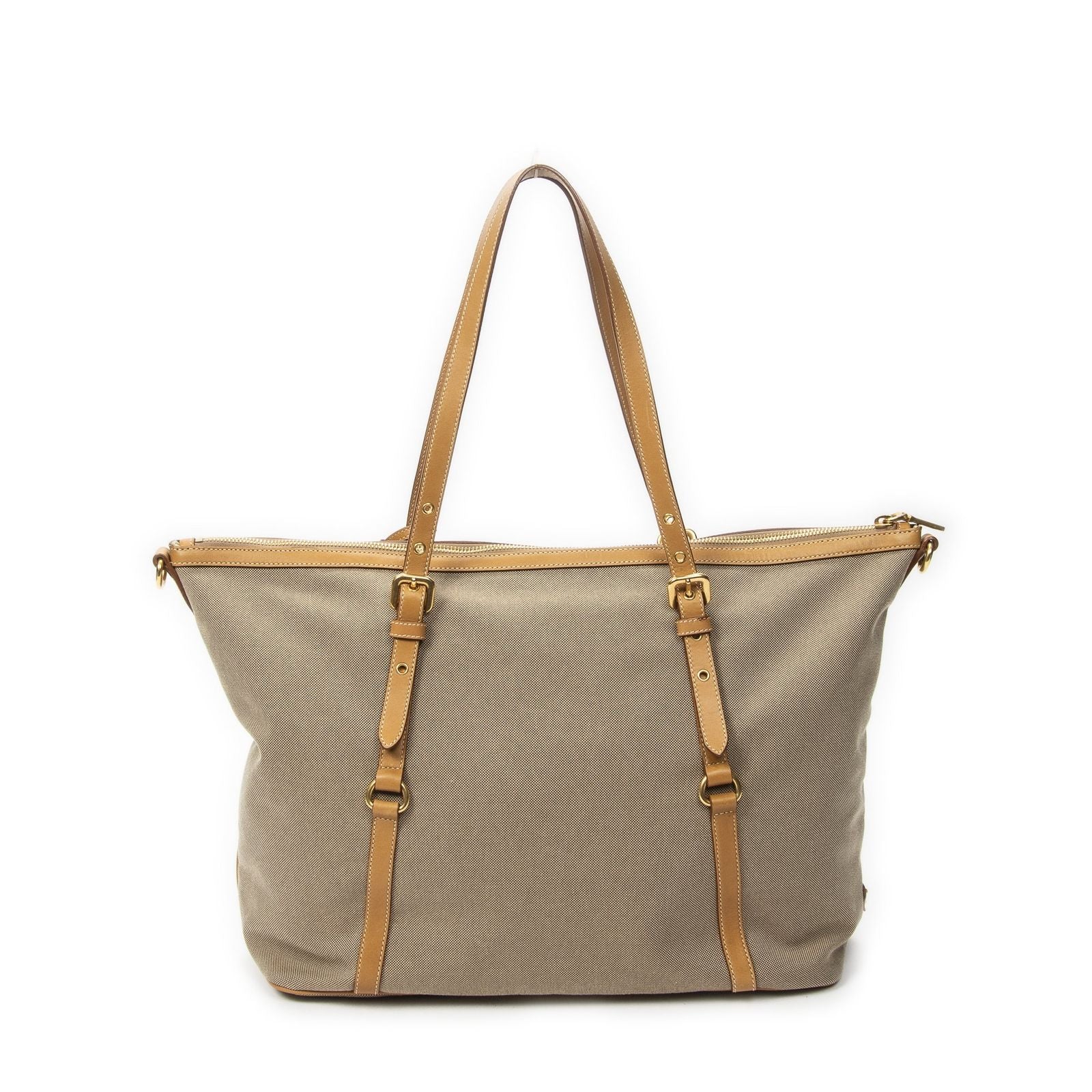 Prada Jacquard Shopping Tote Beige Tanjaca Canvas — view 5