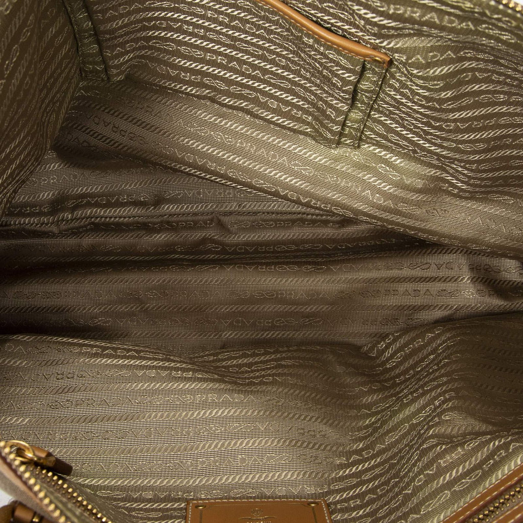 Prada Jacquard Shopping Tote Beige Tanjaca Canvas — view 9