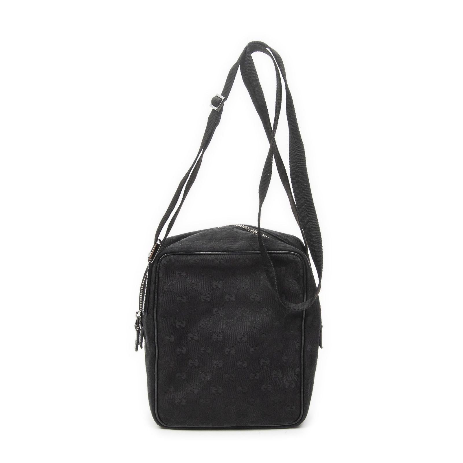 Gucci Mini Zip Crossbody Black GG Canvas — view 5