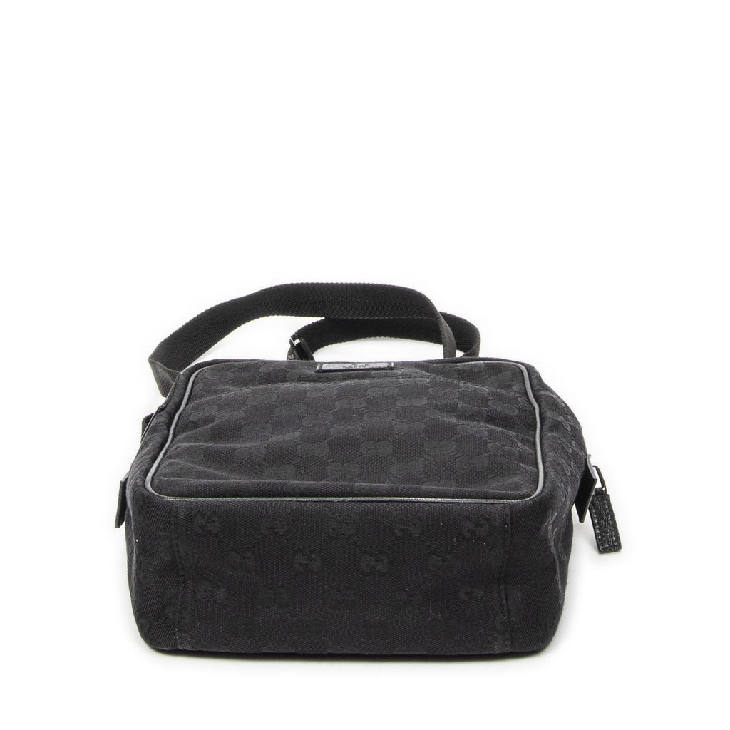 Gucci Mini Zip Crossbody Black GG Canvas — view 6