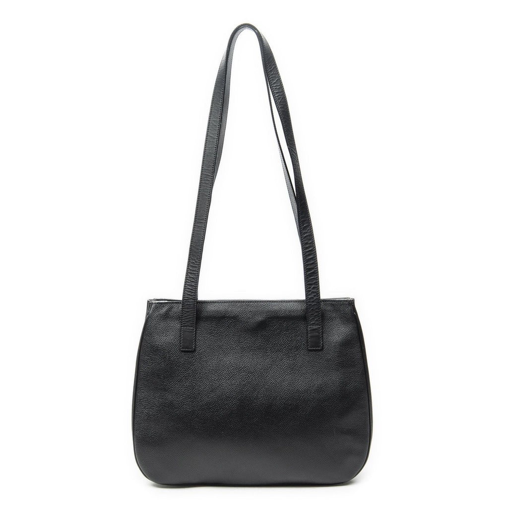 Celine Vintage Double Side Tote Black Gray Calfskin Leather — view 5