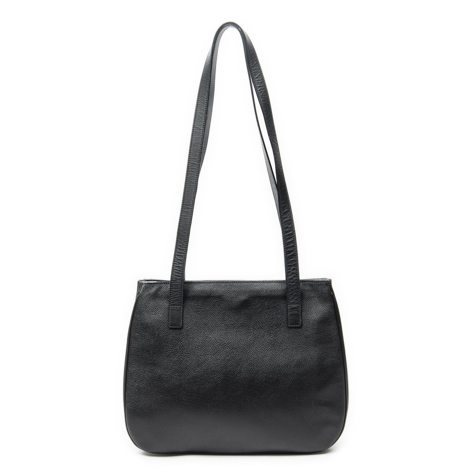 Celine Vintage Double Side Tote Black Gray Calfskin Leather — view 5