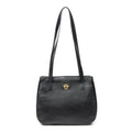 Celine Vintage Double Side Tote Black Gray Calfskin Leather
