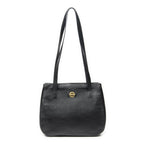 Celine Vintage Double Side Tote Black Gray Calfskin Leather