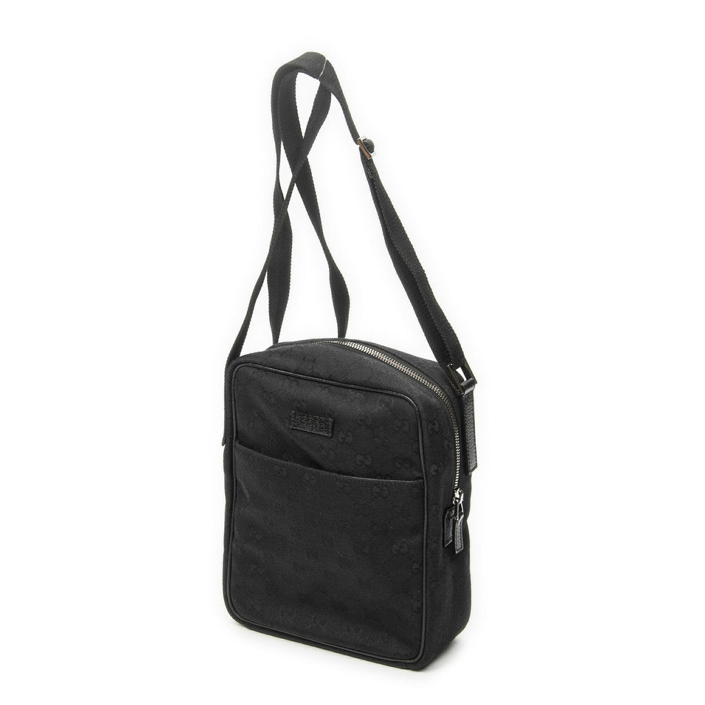 Gucci Mini Zip Crossbody Black GG Canvas — view 2