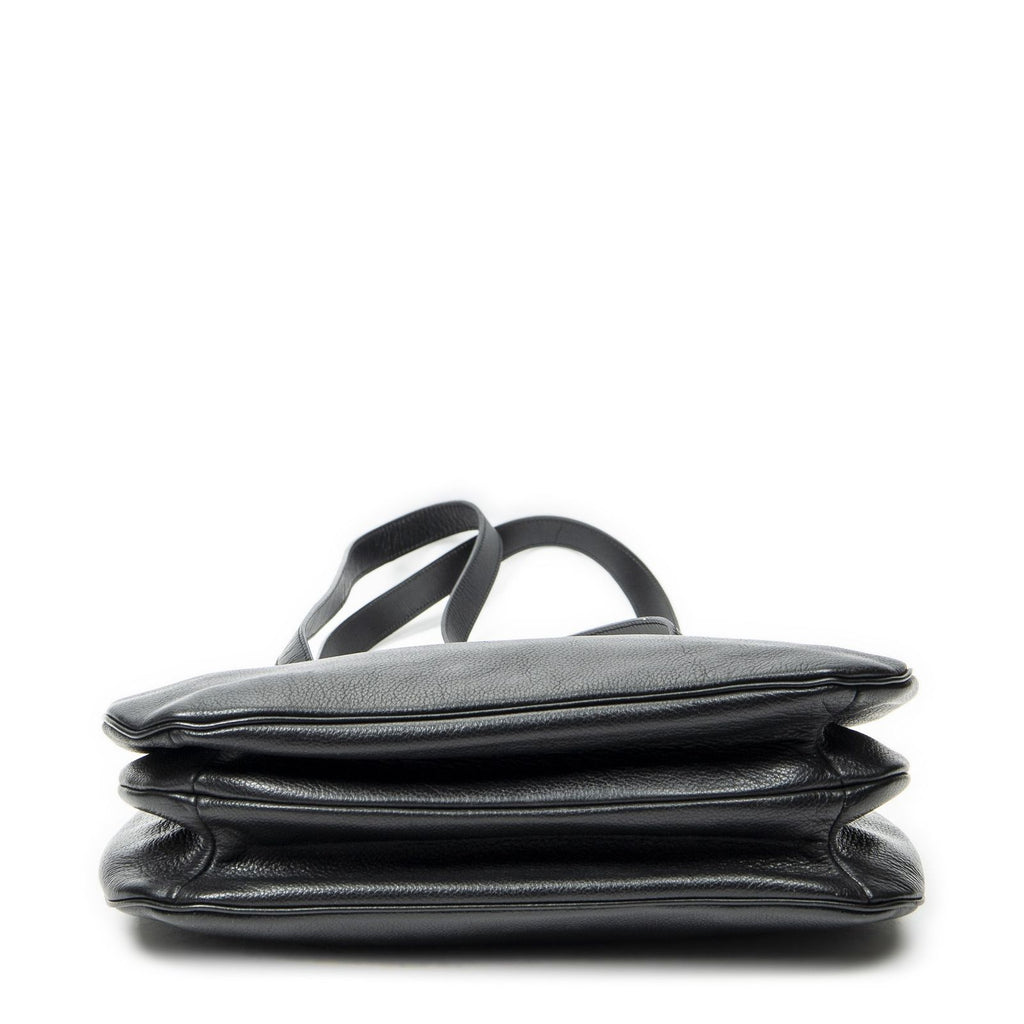 Celine Vintage Double Side Tote Black Gray Calfskin Leather — view 6