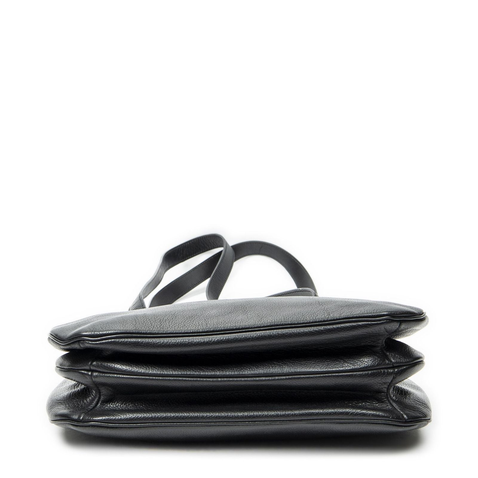 Celine Vintage Double Side Tote Black Gray Calfskin Leather — view 6