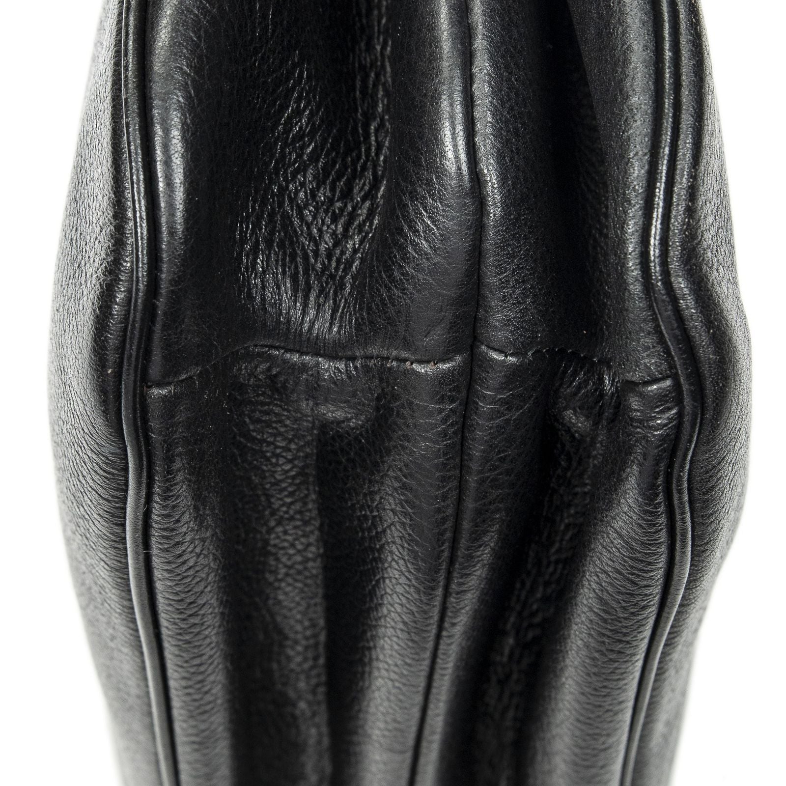 Celine Vintage Double Side Tote Black Gray Calfskin Leather — view 7
