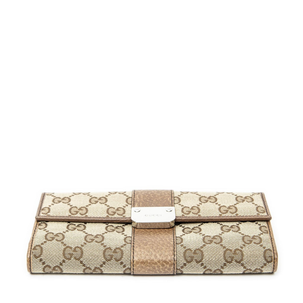 Gucci Continental Wallet Beige Brown GG Canvas — view 3