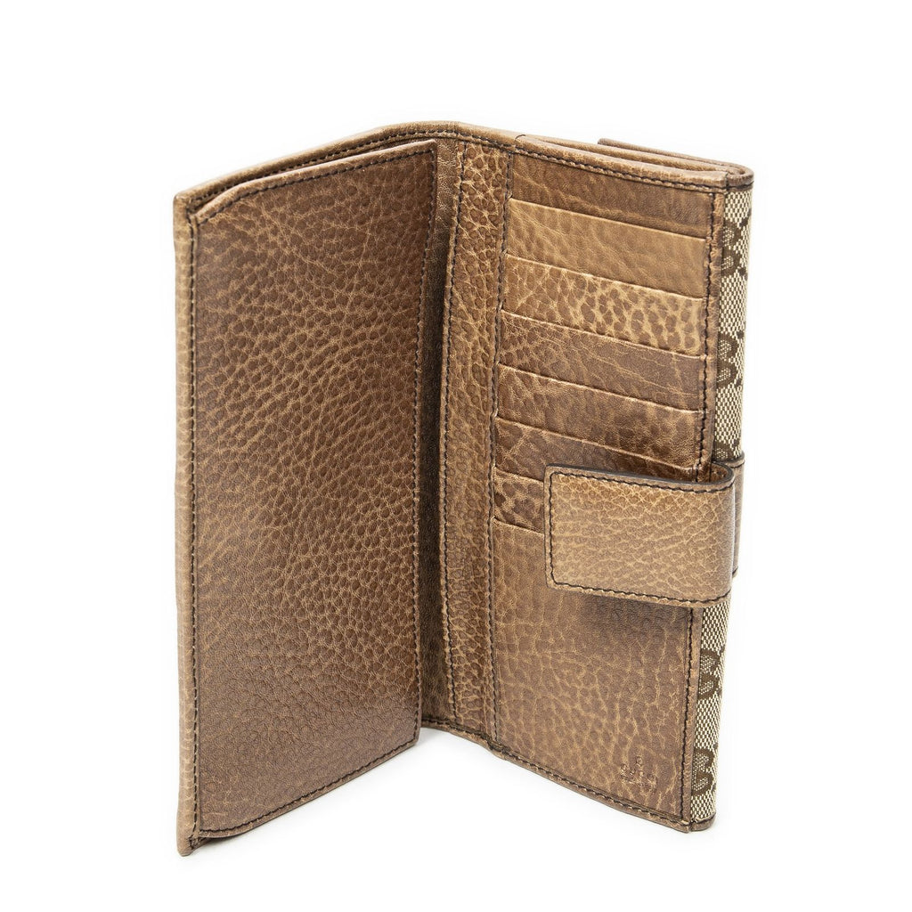 Gucci Continental Wallet Beige Brown GG Canvas — view 4
