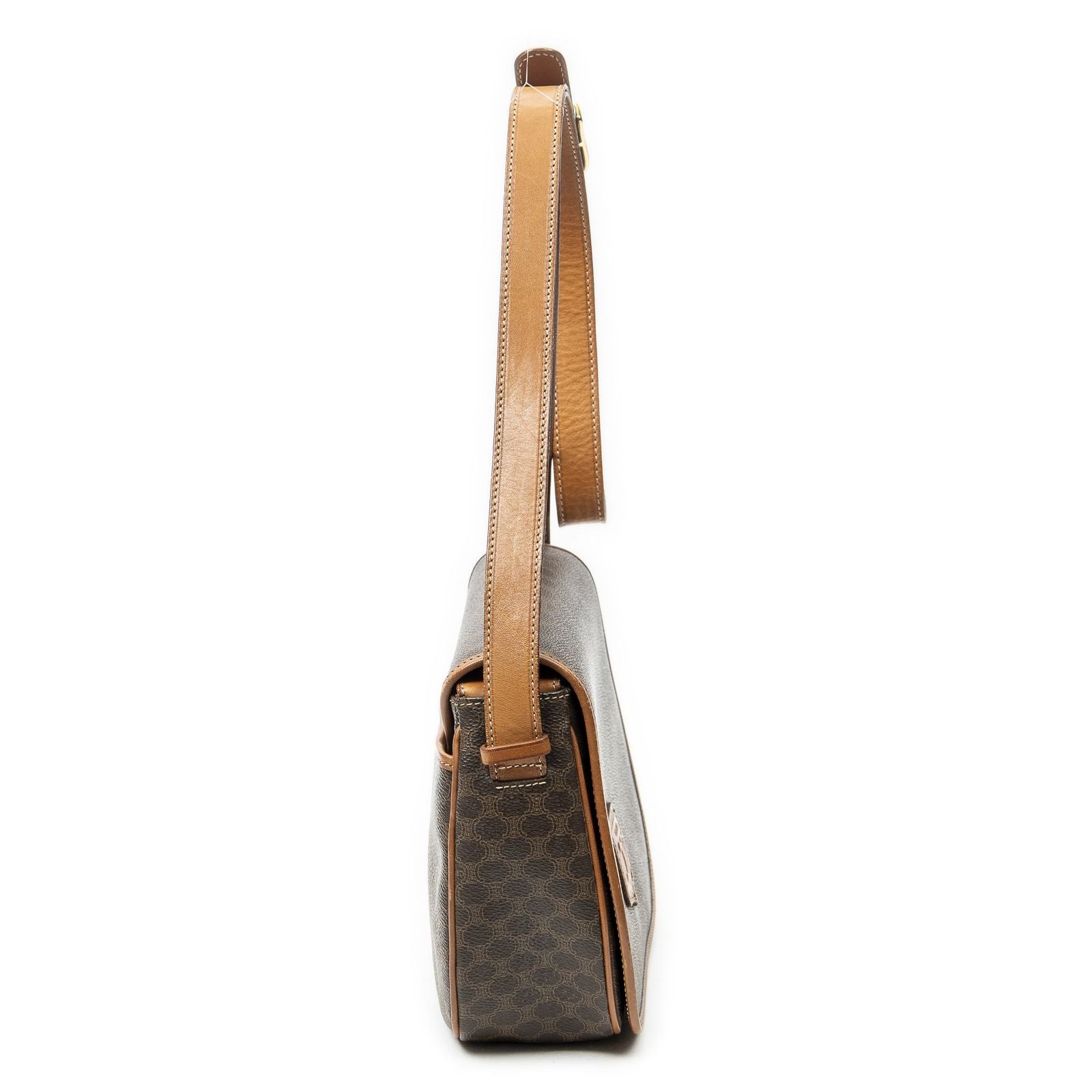 Celine Vintage Flap Crossbody Brown Macadam Canvas — view 4