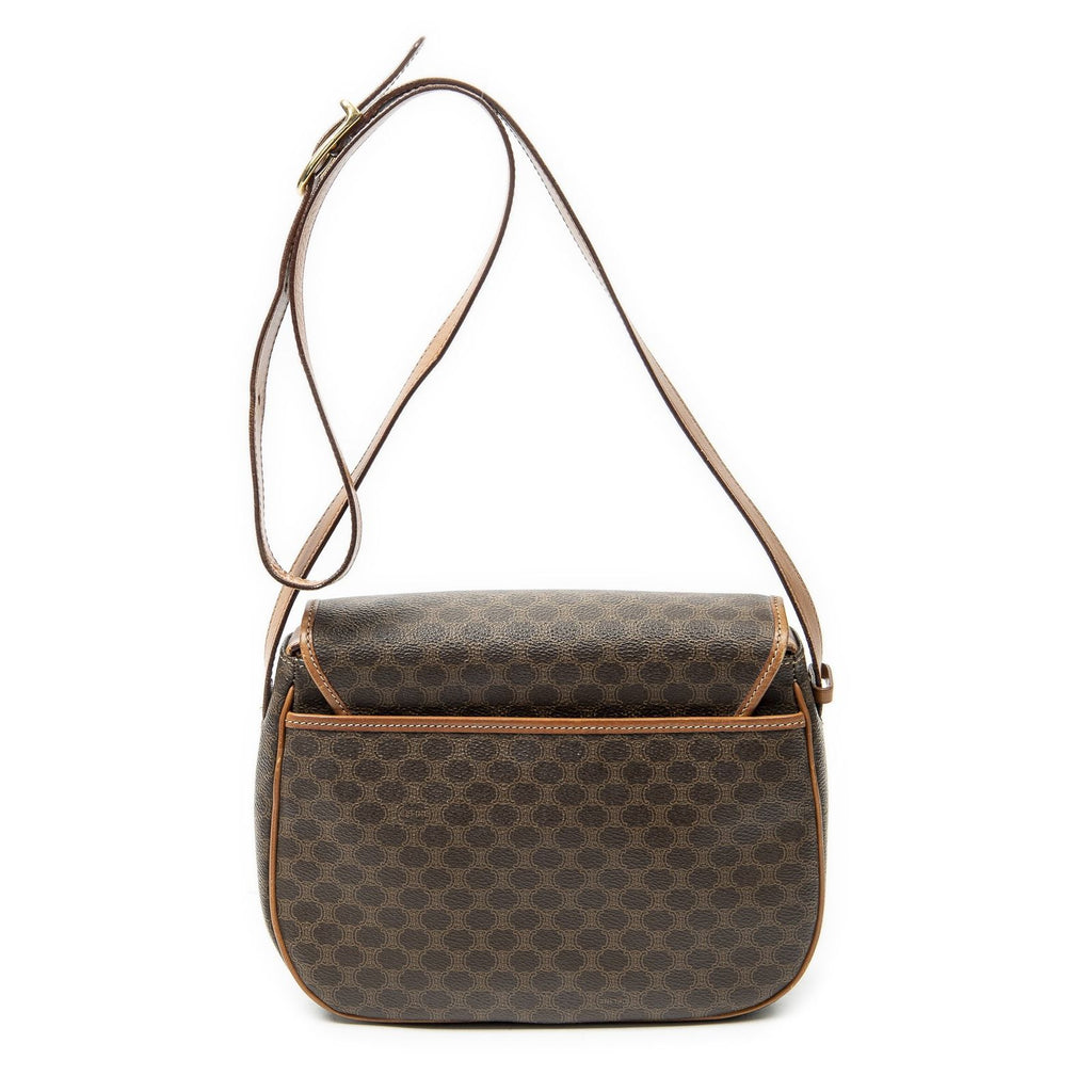 Celine Vintage Flap Crossbody Brown Macadam Canvas — view 5