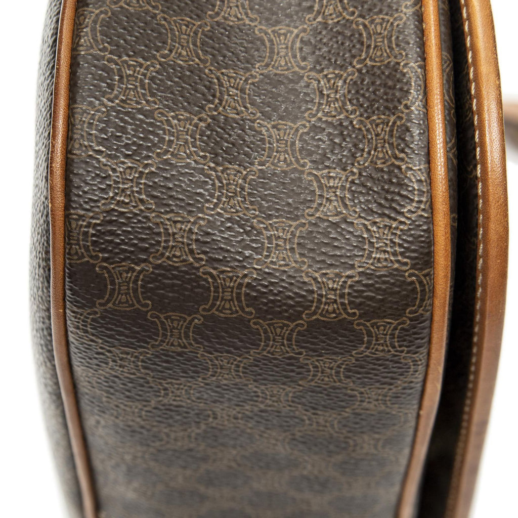 Celine Vintage Flap Crossbody Brown Macadam Canvas — view 7