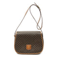 Celine Vintage Flap Crossbody Brown Macadam Canvas