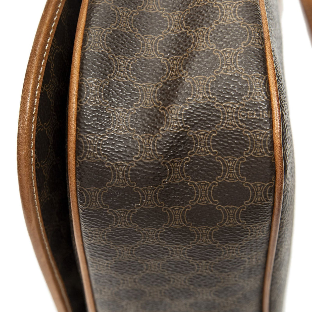 Celine Vintage Flap Crossbody Brown Macadam Canvas — view 8