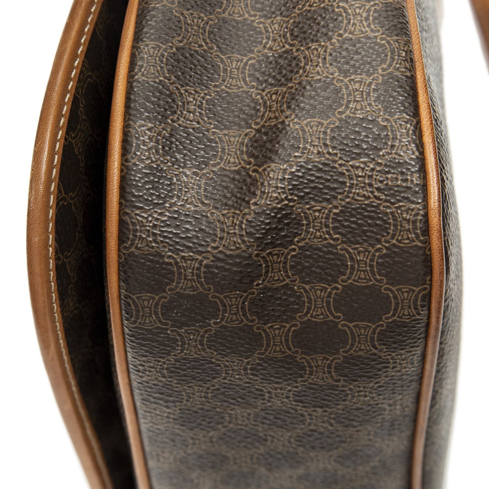 Celine Vintage Flap Crossbody Brown Macadam Canvas — view 8