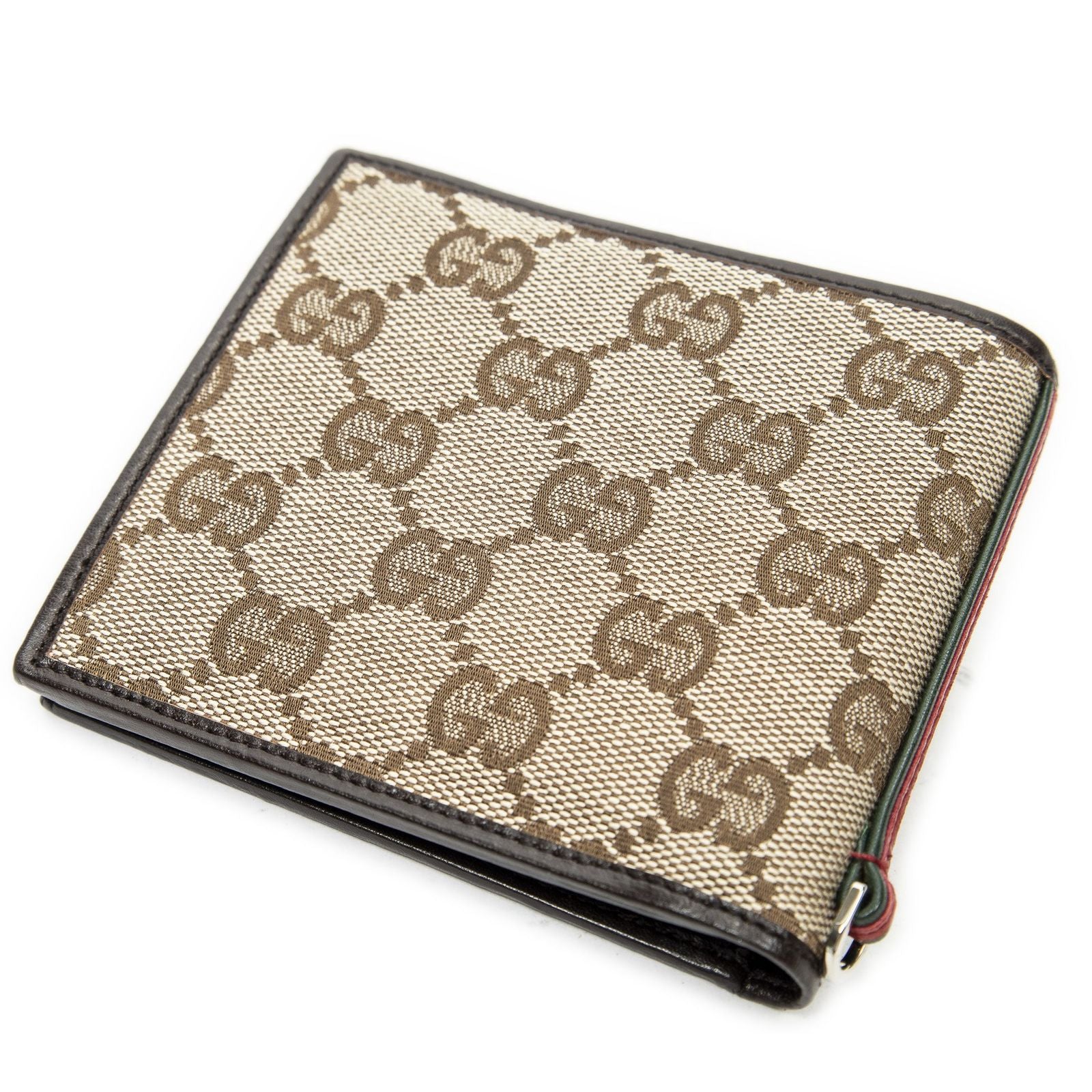 Gucci Web Bifold Wallet Beige Brown GG Canvas — view 2