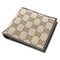 Gucci Web Bifold Wallet Beige Brown GG Canvas