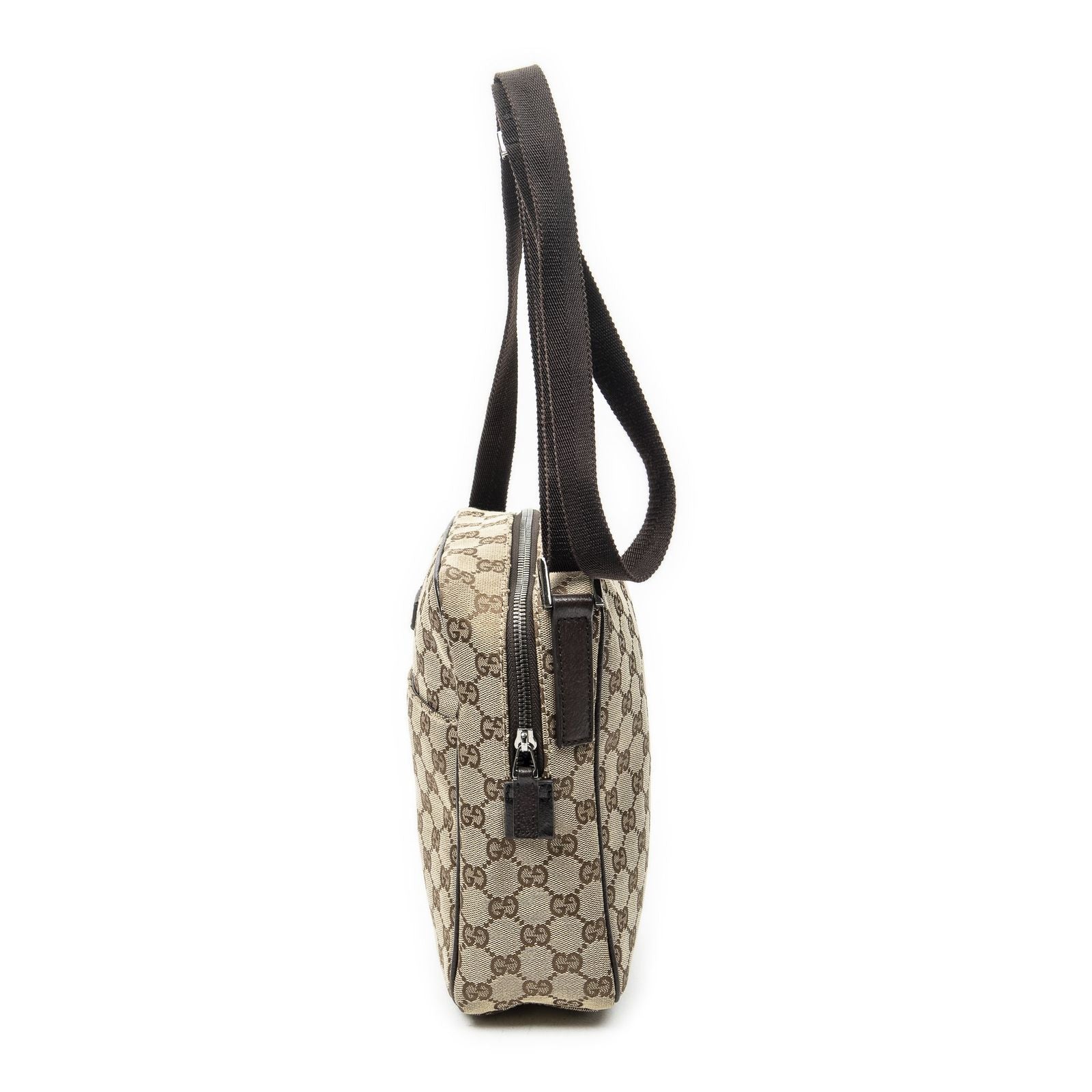 Gucci Mini Zip Crossbody Beige Brown GG Canvas — view 3