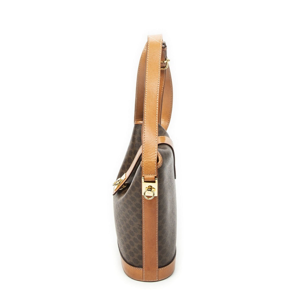 Celine Vintage Bucket Crossbody Brown Macadam Canvas — view 3
