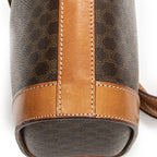 Celine Vintage Bucket Crossbody Brown Macadam Canvas — view 8