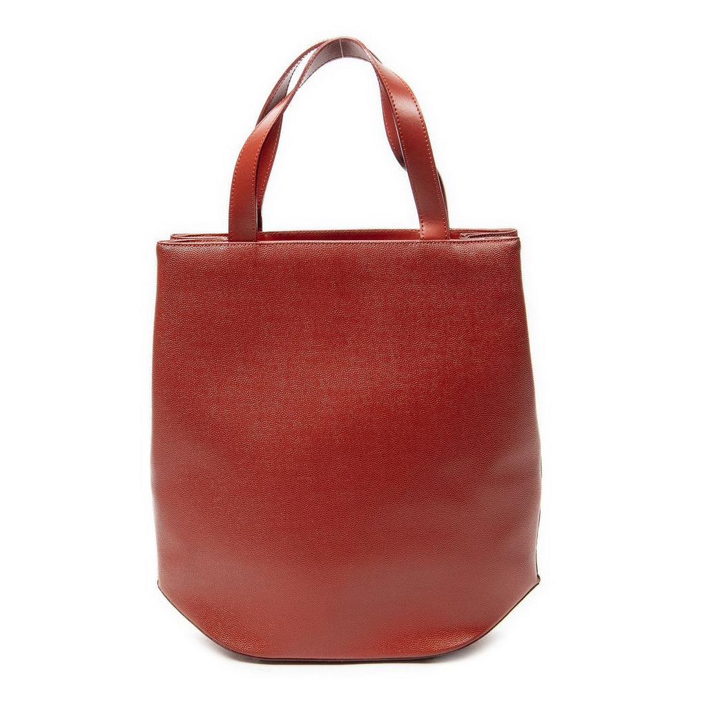Celine Vintage Small Open Tote Red Gray Leather — view 5