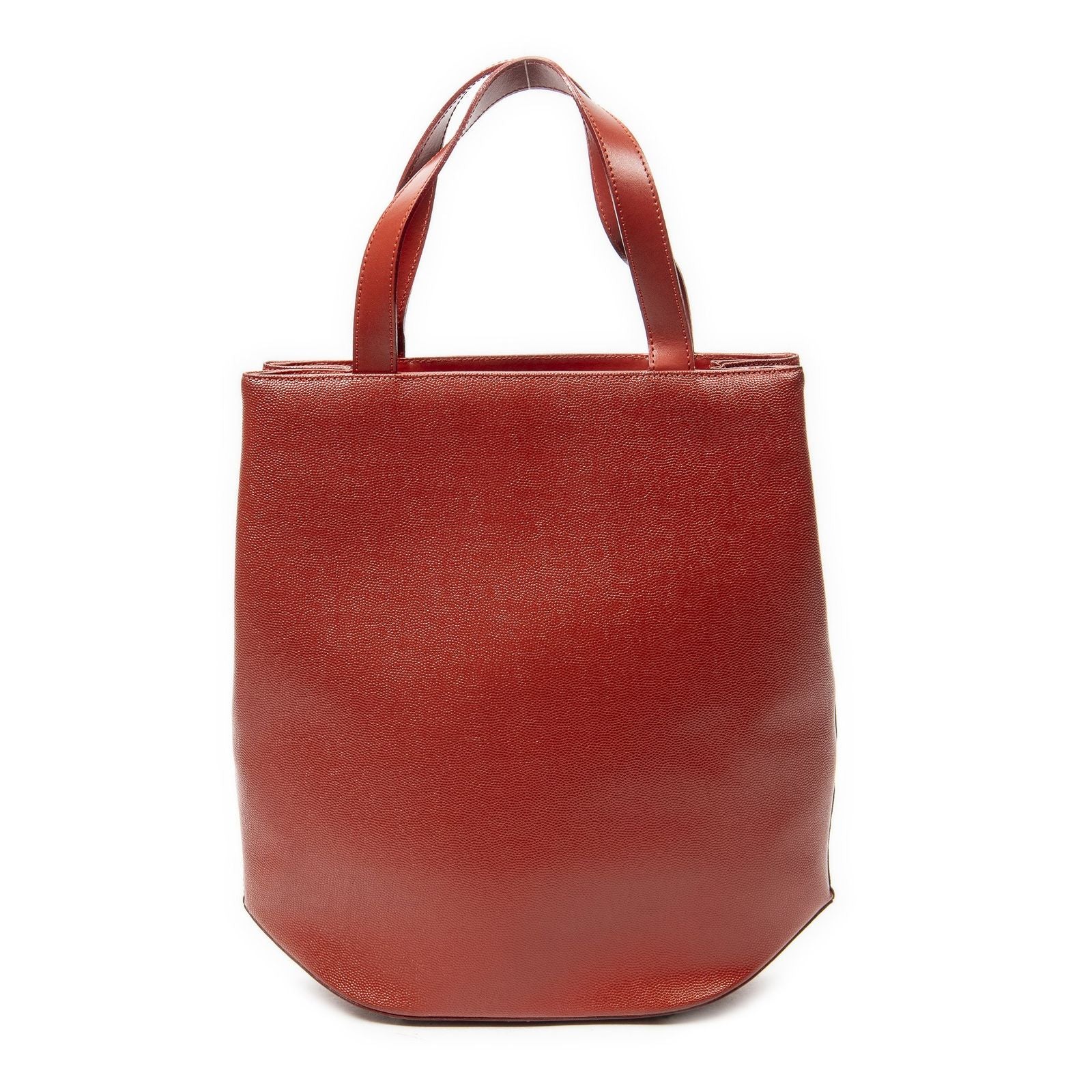 Celine Vintage Small Open Tote Red Gray Leather — view 5