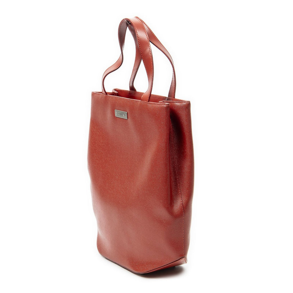 Celine Vintage Small Open Tote Red Gray Leather — view 2