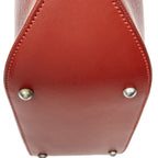 Celine Vintage Small Open Tote Red Gray Leather — view 8