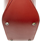 Celine Vintage Small Open Tote Red Gray Leather — view 7