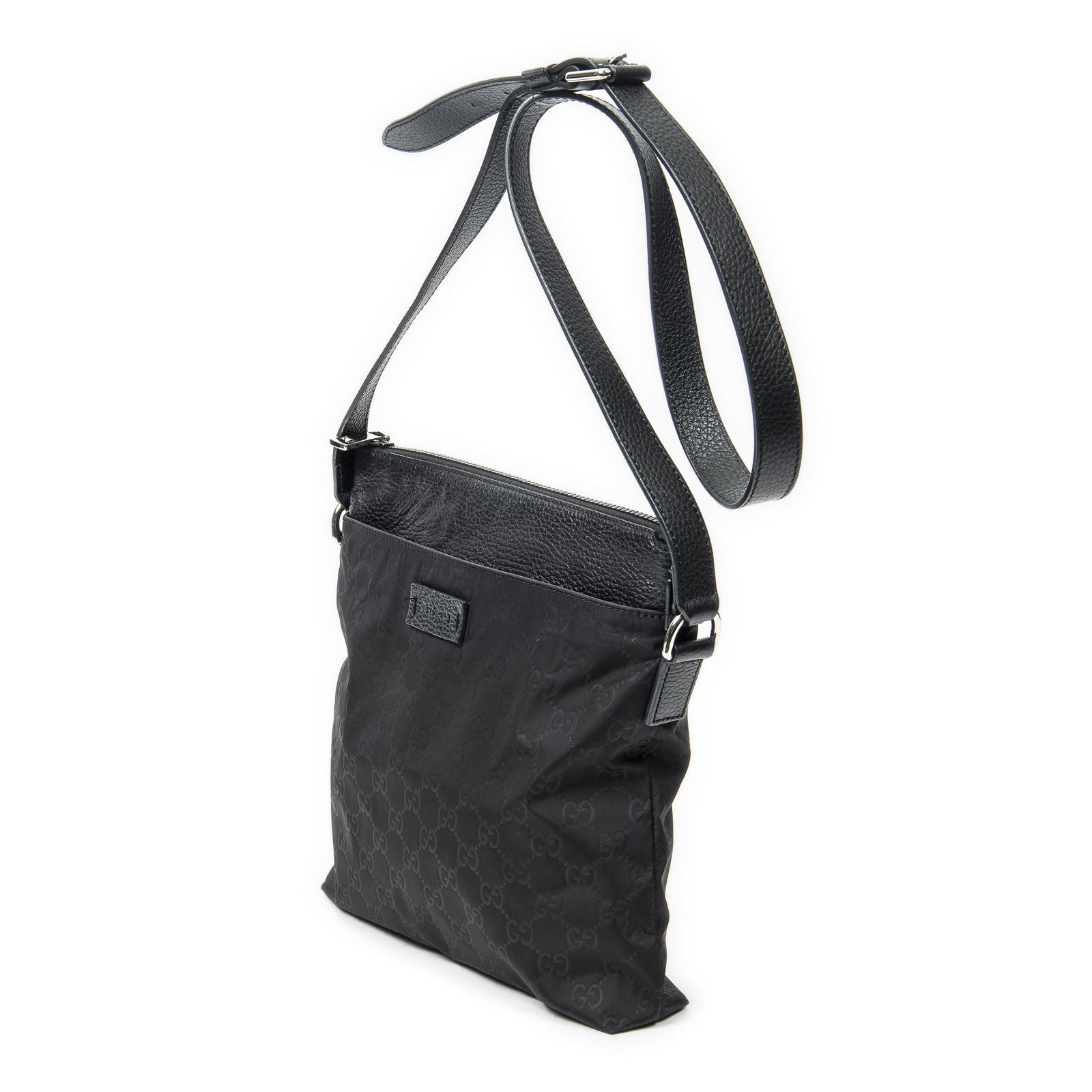 Gucci Square Zip Crossbody Black Guccissima Nylon — view 2
