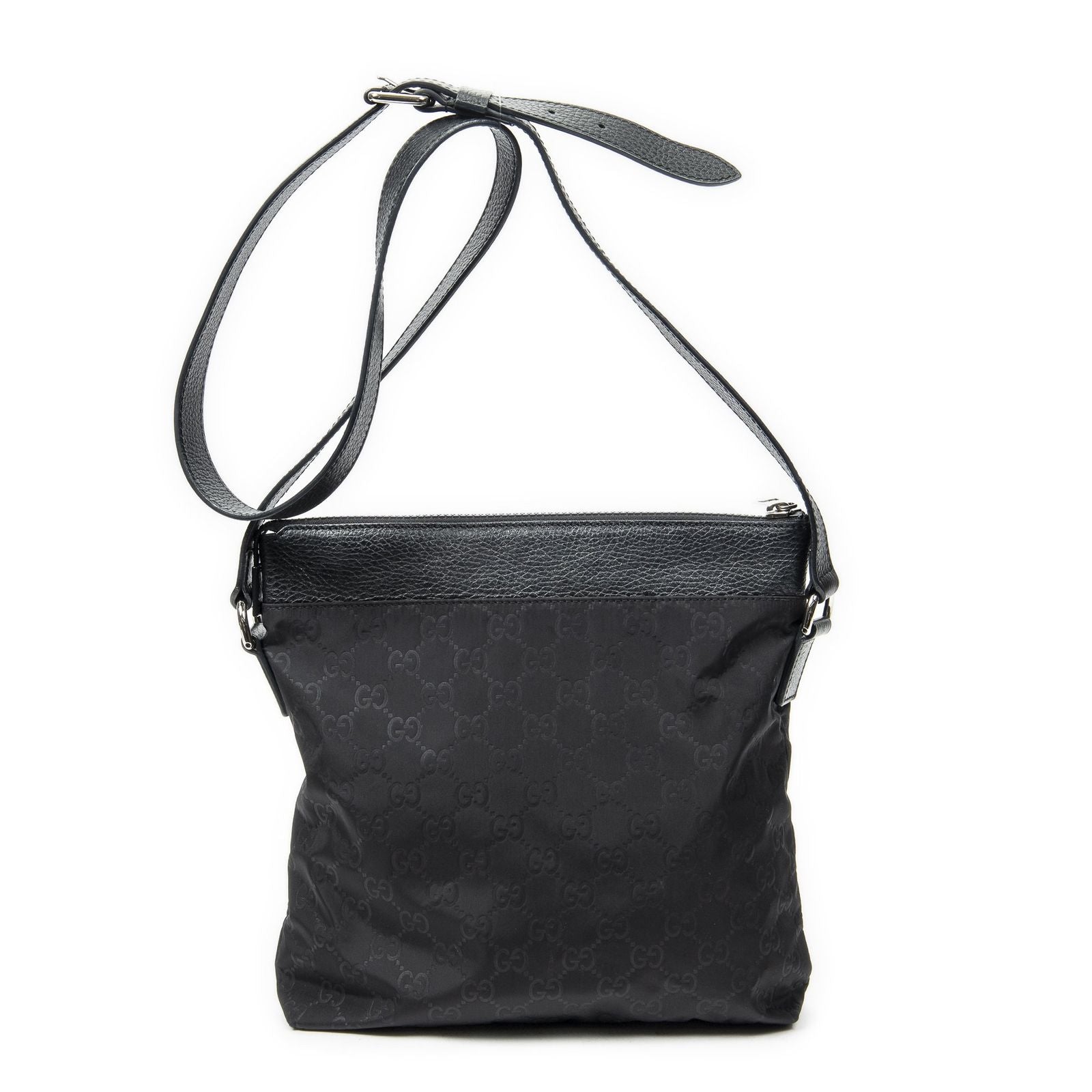 Gucci Square Zip Crossbody Black Guccissima Nylon — view 5